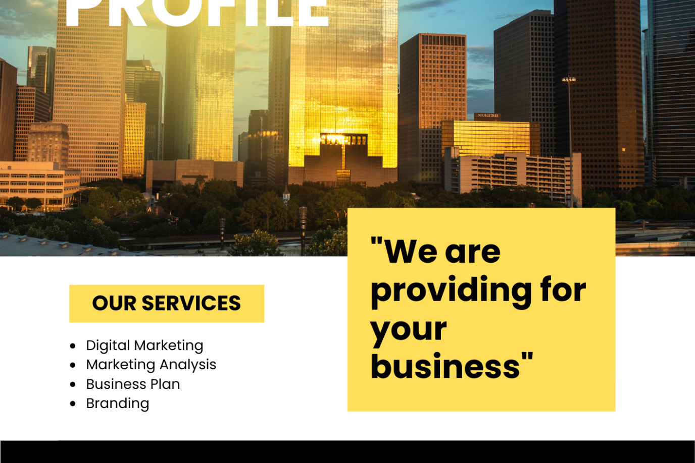 Blue and Yellow Modern Company Profile Flyer Portrait