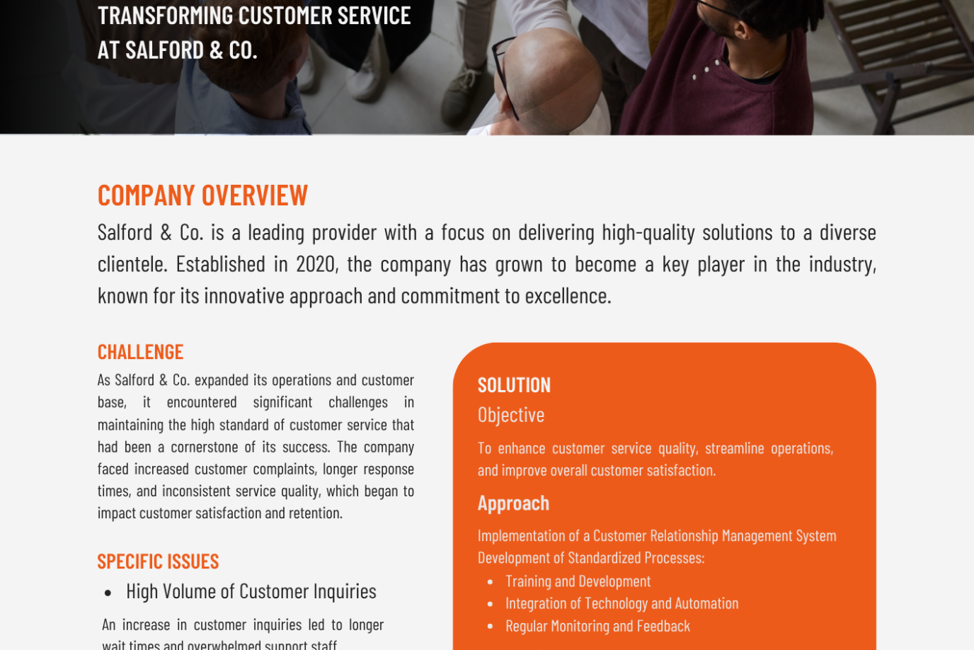 Orange Modern Company Case Study A4